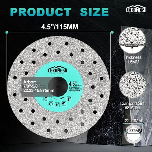 Rock Slab Grinding Disc - 4.5 inch Glass Cutter Disc (5pcs), Granite Cutting Blade, Diamond Grinder Wheel for Rock Slab, Stone, Tile, Marble, Granite, Glass Diamond Saw Blades in Saudi Arabia