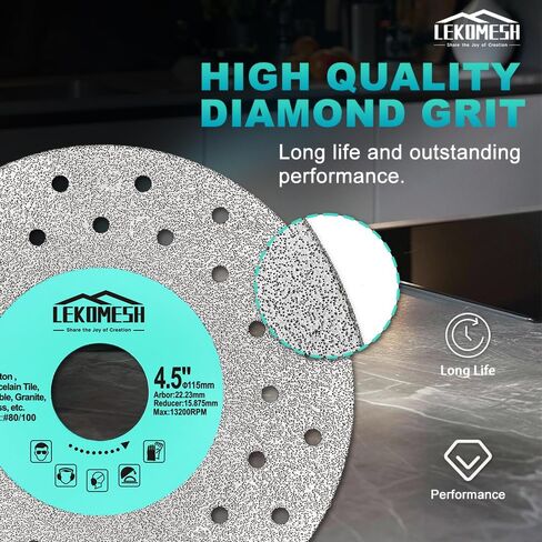 Rock Slab Grinding Disc - 4.5 inch Glass Cutter Disc (5pcs), Granite Cutting Blade, Diamond Grinder Wheel for Rock Slab, Stone, Tile, Marble, Granite, Glass Diamond Saw Blades in Saudi Arabia