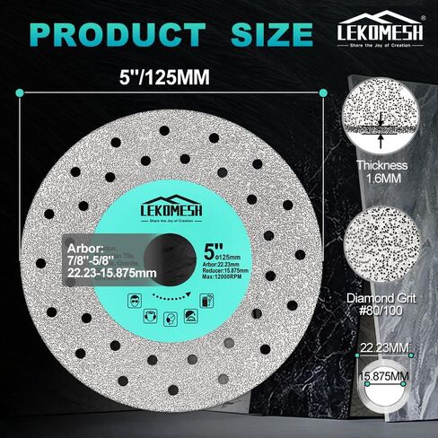 Rock Slab Grinding Disc - 4.5 inch Glass Cutter Disc (5pcs), Granite Cutting Blade, Diamond Grinder Wheel for Rock Slab, Stone, Tile, Marble, Granite, Glass Diamond Saw Blades in Saudi Arabia