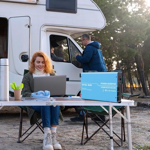 DATOUBOSS Power Inverter 2400W Pure Sine Wave Inverter 12V to 110V 120V AC Converter, 1200 Watt Power Inverters with 3 AC AC Outlets and USB & Type-C for Car, RV, Home, Truck, Off-Grid Solar in Kuwait