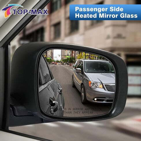 زجاج مرآة جانبية للسائق متوافق مع 2008-2016 Chrysler Town Country، 2008-2020 Dodge Grand Caravan، 2012-2015 RAM C/V، 2009-2014 VW Routan، مرآة محدبة ساخنة على الجانب الأيسر لـ 68026177AB in Saudi Arabia