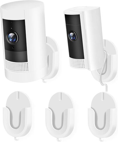No Drill Wall Mount Compatible with Ring Stick Up Cam and Ring Indoor Cam, Strong Adhesive and No Screws Indoor Camera Mount(3Pack,White) in Kuwait