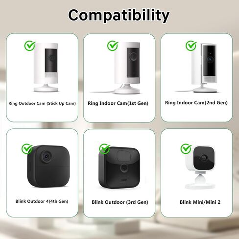 No Drill Wall Mount Compatible with Ring Stick Up Cam and Ring Indoor Cam, Strong Adhesive and No Screws Indoor Camera Mount(3Pack,White) in Kuwait