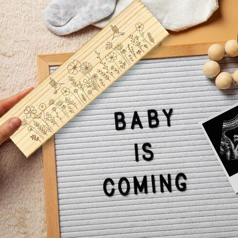 CHGCRAFT Pregnancy Test Keepsake Box Hummingbirds Wooden Pregnancy Announcement Gifts Box with Raffia Ribbon and Lock Announcement Gifts for Dad Husband, 8x2x1.2inch in Kuwait