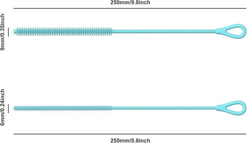 Silicone Straw Cleaner Brush for Stanley, Straw cleaner brush extra long, 6mm+9mm Wide Drinking Straws Cleaning Brush for Sippy Cup, Water Bottle and Tubes (Blue) in Saudi Arabia
