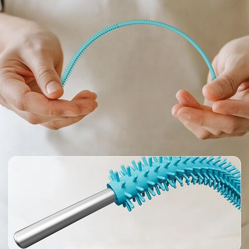 Silicone Straw Cleaner Brush for Stanley, Straw cleaner brush extra long, 6mm+9mm Wide Drinking Straws Cleaning Brush for Sippy Cup, Water Bottle and Tubes (Blue) in Saudi Arabia