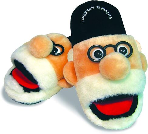 Large Freudian Slippers - Comfy Plush Slip-On Footwear with Sigmud Freud's Head and a Comfortable Built in Sock Tongue in Saudi Arabia