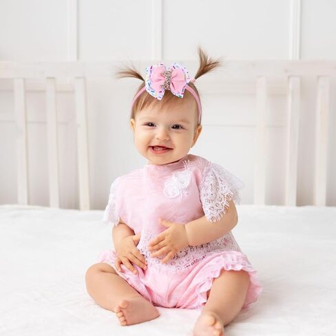2pcs 2nd Birthday Hair Bow for Baby Girls, Sprinkle Confetti 2nd Birthday Decorations, Ice Cream Party Theme Bow Clips, Pink Hair Accessories in Saudi Arabia