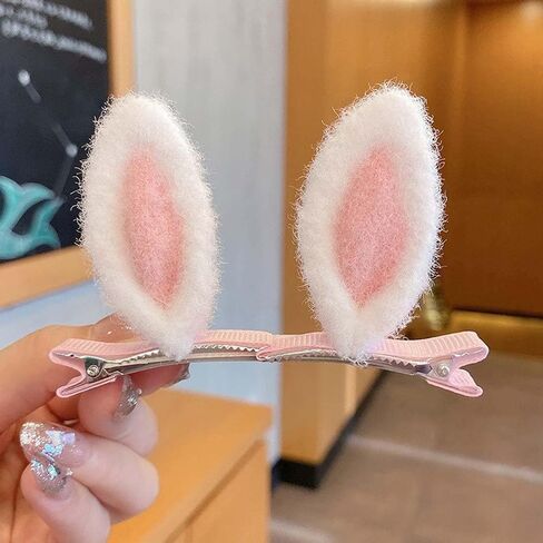 Bunny Ear Hair Clip, Baby Girls Easter Rabbit Hair Accessories Women Kids Cartoon Ear Hair Clip ZFJ64 (2 Pairs) in Saudi Arabia