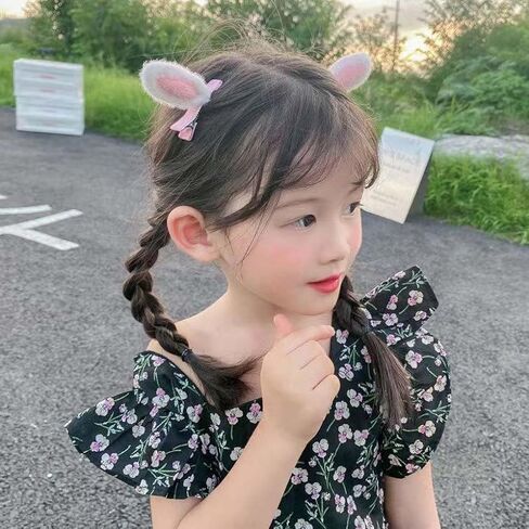 Bunny Ear Hair Clip, Baby Girls Easter Rabbit Hair Accessories Women Kids Cartoon Ear Hair Clip ZFJ64 (2 Pairs) in Saudi Arabia