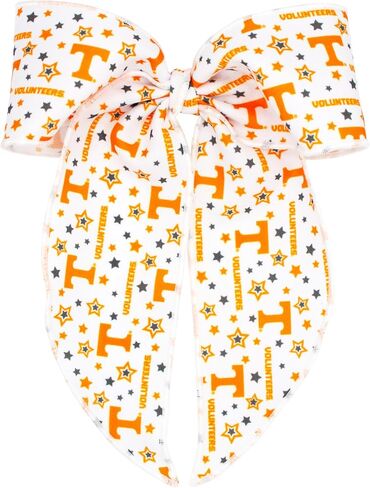 Divine Creations Girls' Collegiate Themed Game Day Whimsy Long Tail Hair Bow by Wee Ones on a WeeStay Clip, King, Tennessee Volunteers in Saudi Arabia