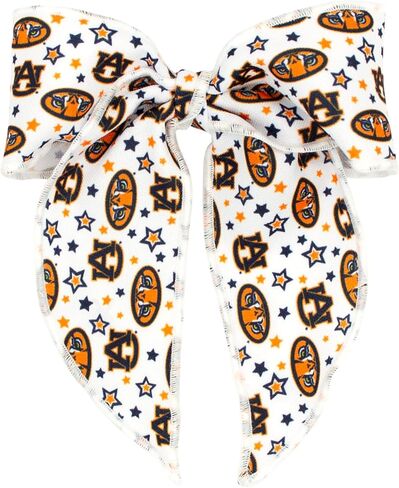 Divine Creations Girls' Collegiate Themed Game Day Whimsy Long Tail Hair Bow by Wee Ones on a WeeStay Clip, King, Tennessee Volunteers in Saudi Arabia