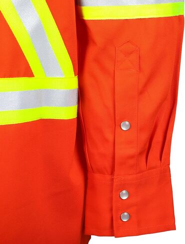 VATRENUS FR Shirts 7.5OZ High Visibility/High Vis Flame Resistant 100% Cotton Men's Pre-Washed Fire Retardant Work Shirt in Kuwait