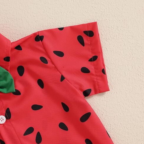 Toddler Boy Watermelon Shorts Sets Infant Baby 2Pcs Summer Outfits Button Down Short Sleeve T Shirts with Shorts Set in Saudi Arabia