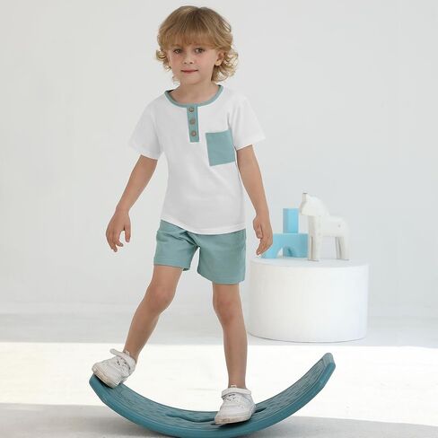 Toddler Baby Boy Summer Outfit Short Sleeve T Shirt Shorts Outfits Infant Beach Casual 2Pcs Clothes Set 1-5 Years in Kuwait