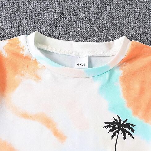 Kid Toddler Baby Boys Clothes Tie-dye Palm Leaf Top 2Pcs Summer Shorts Set in Saudi Arabia
