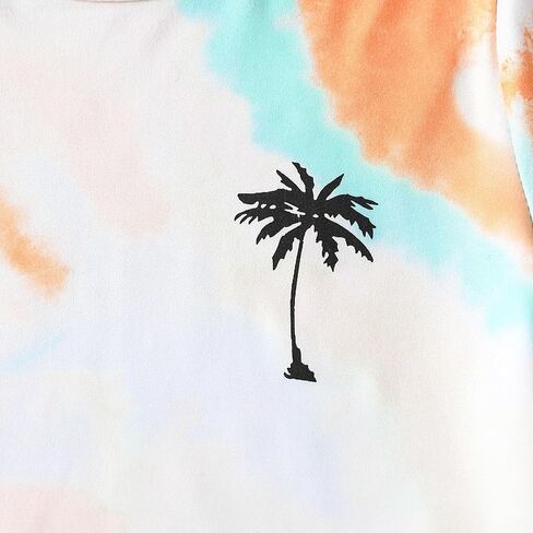 Kid Toddler Baby Boys Clothes Tie-dye Palm Leaf Top 2Pcs Summer Shorts Set in Saudi Arabia