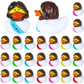 24 Pcs Jesus Rubber Ducks with 6 Color Easter Jesus Loves You Ducks for Kids Toddler Hide and Seek Religious Party Favors Baby Bath Toy Sunday School Baptism