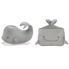 Skip Hop Moby Grey Baby Bath Spout Cover and Corner Hang Toy Organizer Storage