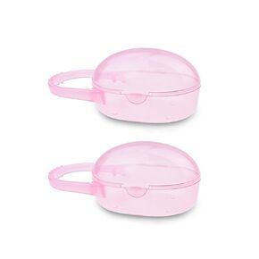 AKOAK Pacifier Box, Travel Universal Pacifier Box with Handle, is Very Useful for Mothers - A Great BPA-Free Tool for Storing Pacifiers, Pack of 2 (Purple)