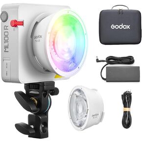 Godox ML100R RGB LED Video Light 110W CCT 1800K-10000K,App Control for Portraits Photography Lighting,YouTube/TikTok Video Recording,Filming,Live Streaming,Studio Lighting Production