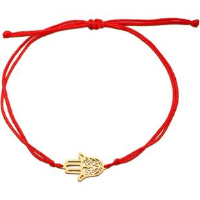 UNIFT Hand of Fatima Bracelet for Women Men Stainless Steel Hamsa Fatima Hand With a Bead Colorful Weave Adjustable Bracelet Talisman Jewelry Gift
