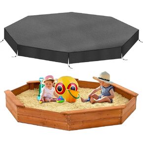 Octagon Sandbox Cover, Waterproof, UV-Proof & Tear Resistant 420D Oxford Cloth (75 * 72 * 9, Black)