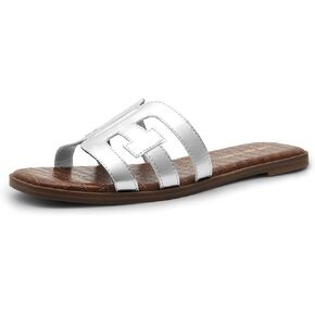 DREAM PAIRS Women's Slip-on Slides Open Toe Dressy Flat Slide Sandals Fashion Classic Summer Beach Slippers
