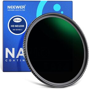 NEEWER 52mm ND Filter ND1000 10 Stops Neutral Density Filter Multi Layer Nano Coated/HD Optical Glass/Water Repellent/Scratch Resistant/Ultra Slim Black Matte Aluminum Alloy Frame for Long Exposure