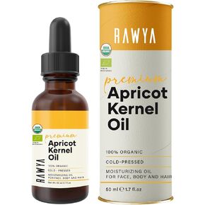 RAWYA Cherry Oil, USDA Organic, Cherry Seed, Cold-Pressed, Non-GMO, Glass Bottle, 1.7 Oz, Great for Aromatherapy, Cherry Kernel, Moisturizer, Vegan, Kosher
