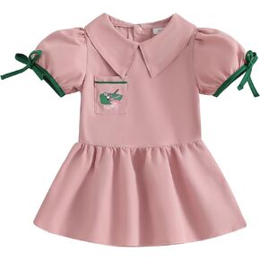 Kids Toddler Baby Girl Golf Outfit Short Sleeve Polo Dress Pleated A-line Skirt Summer Clothes