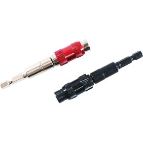 1/4" Pivoting Bit Tip Holder Magnetic Screw Drill Tip Pivot Screwdriver Bit Holder Magnetic Screw Holder Extender Bendable in 20° Angle for Corners or Tight Spots (Black & Red, 2 Pcs)