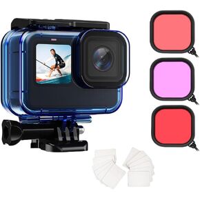 Waterproof Case for Go Pro Hero 13/Hero12 Black/Hero11 Black/Hero10 Black/Hero9 Black,Action Camera,196FT/60M Protective Underwater Diving Housing with Accessories for Hero13/12/11/10/9