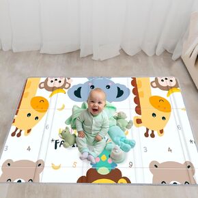 Baby Play Mat 79"x51", Soft Foldable Foam Playmat for Babies and Toddlers, Large Reversible Mat for Crawling, Playpen and Floor, Waterproof and Thick for Indoor and Outdoor Use, Bazaar Find
