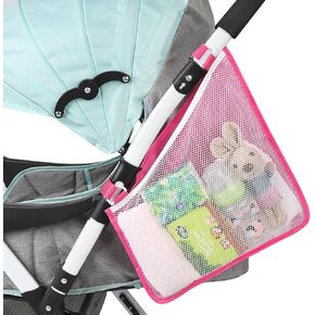 Accmor Universal Stroller Organizer, Side Sling Stroller Organizer, Mesh Cargo Net Stroller Storage Caddy Accessories, Stroller Bag Accessories Fits for Uppababy, Nuna, Baby Jogger, Doona Strollers