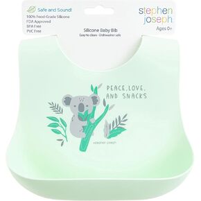 Stephen Joseph Silicone Bib, One Size, KOALA