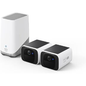 eufy security S220 SoloCam 2 Pack with Homebase 3, Solar Security Camera, Wireless Outdoor Camera, Continuous Power, 2K Resolution, Wireless, 2.4 GHz Wi-Fi, No Monthly Fee, HomeBase 3 Compatible