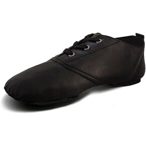 MSMAX Jazz Shoes for Women Black Leather Renaissance Boots for Men