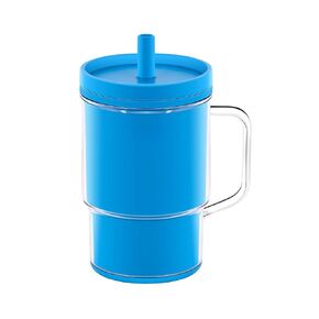 Baby Straw Cup Silicone Sippy Cups for Toddlers 8OZ Spill Proof Mini Training Tumbler with Leak-Resistant Straw and Toddler-Friendly Handle (Baby Pink)