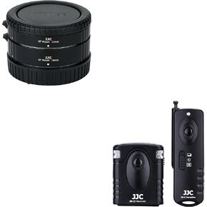 JJC RF Mount Auto Focus Macro Extension Tube Set & Radio Wireless Remote Control Shutter Release for Canon EOS R/RP / R6 / R6 Mark II / R7 / R8 / R10 / R100 Cameras