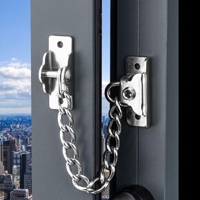 Stainless Steel Window Chain Lock,Sliding Limiter Lock ，Guard Door Restrictor Child Window Safety Security Chain Lockfor Flat Open Windows Anti Theft Home Hardware Opening Restrictor Lock