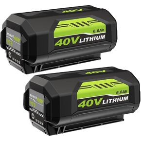 2Pack 6.0Ah OP4026 Replacement for Ryobi 40V Battery High Capacity Compatible with All Ryobi 40Volt Lithium-Ion Batteries OP4060A1 OP40601 OP4075A OP4050A OP4026A