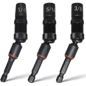 3PCS 1/4 5/16 3/8 Magnetic Screwdriver Bit Holder Swiveling Bit Tip Holder 1/4 Inch Hex Shank Pivoting Bit Tip Holder Impact Extension Bit Holder for Narrow Spaces