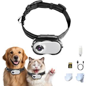 Cat Camera Collar HD 1080P with Video Record Wireless Mini Sport Cam,Small Action Cameras,Body Camera for Pet Supplies/No WiFi/Stuff,Outdoor/with 32GB Memory Card