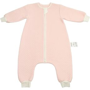 100% Cotton Toddler Sleep Sack with Feet, Long Sleeves Baby Wearable Blanket, 3-Way Zipper Baby Sleep Sack for Walkers,Baby Wearable Blanket for 2t-3t Pink
