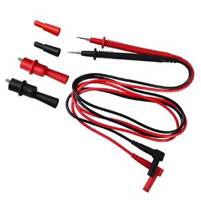 KIT-14 Replacement Test Lead Set, Right Angle,with Threaded Alligator Clips, 4mm Banana Test Lead Probe Clip Suitable for Most of Digital Multimeter,Clamp Meter and Measure Products
