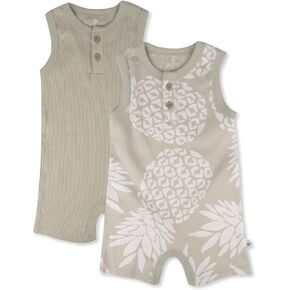HonestBaby baby-boys Short Sleeve and Tank Romper 100% Organic Cotton for Infant Baby and Toddler Boys