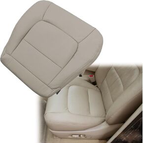SecosAutoparts Perforated Ivory Tan Front Driver Side Bottom Microfiber Leather Seat Cover Replacement Compatible with Lexus LX470 1998 1999 2000 2001 2002 2003 2004 2005 2006 2007
