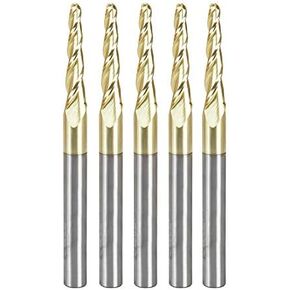 Amana Tool - 46286-5, 5 Pack CNC 2D & 3D Carving 3.6 Deg Tapered Angle Ball Tip 1/8 Dia
