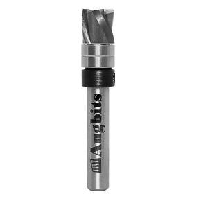 Top Bearing Flush Trim Router Bit 1/4" Shank, 3/8" Cutting Diameter, 3/8" Cutting Length, 3 Flutes Spiral Downcut Solid Carbide Pattern Bit for Wood Trimming